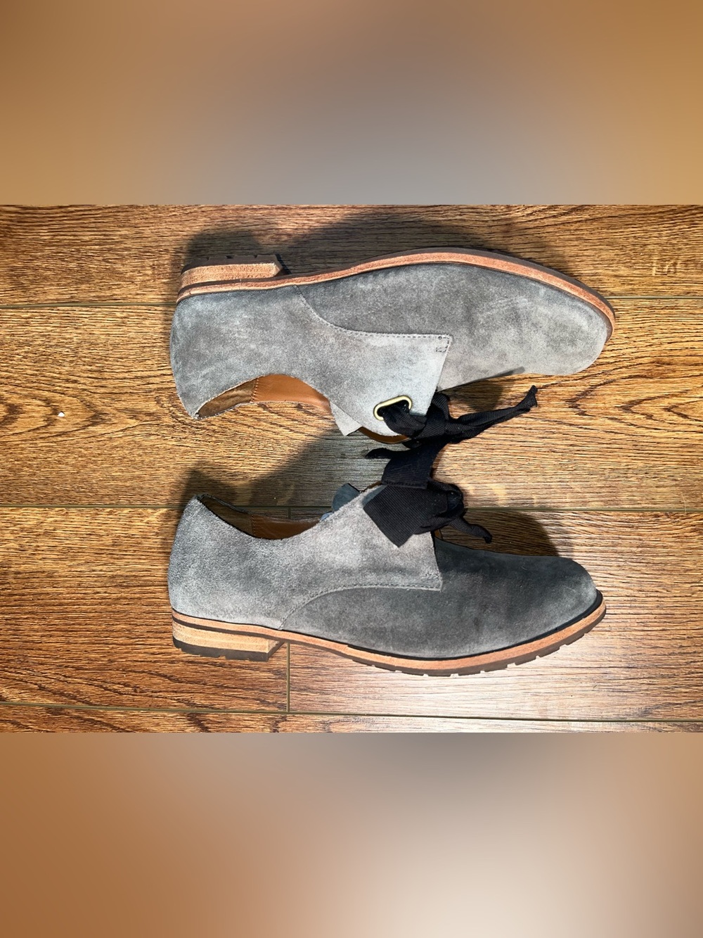 Women’s Kork Ease Size 10 Beryl Grey Suede Black Bow Oxford Loafer